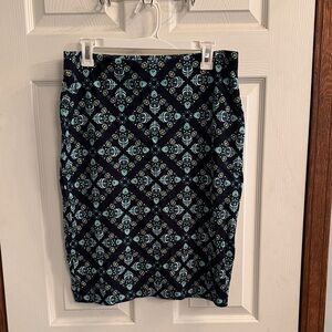 Ann Taylor Navy Floral Lattice Pencil Skirt NWT